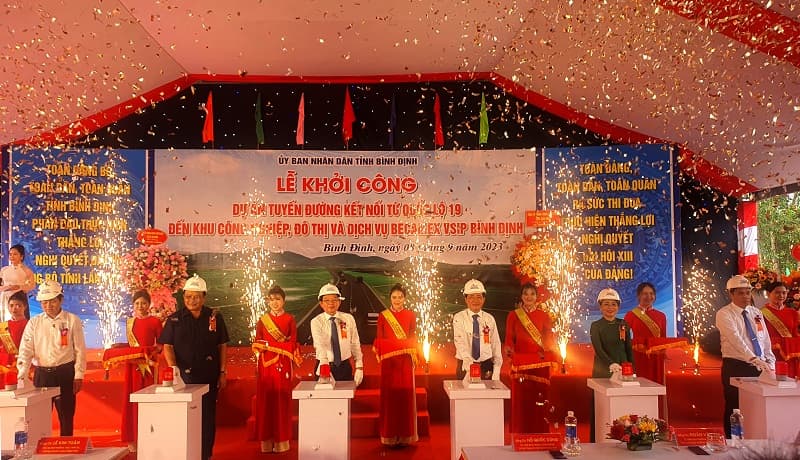 Bình Định khởi công dự án giao thông 1.171 tỷ đồng nối quốc lộ đến khu công nghiệp