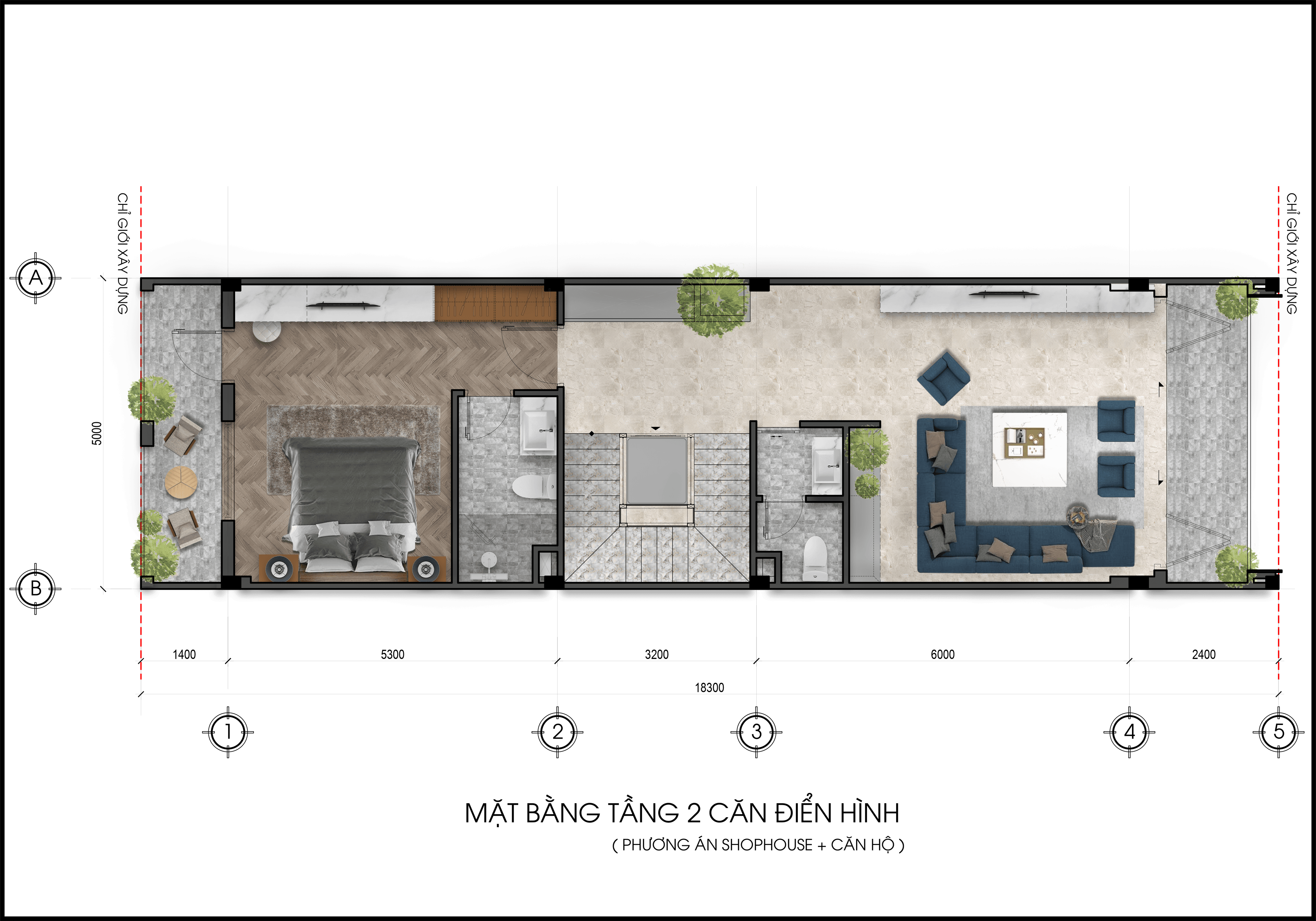 Mặt bằng Shophouse Tang 2