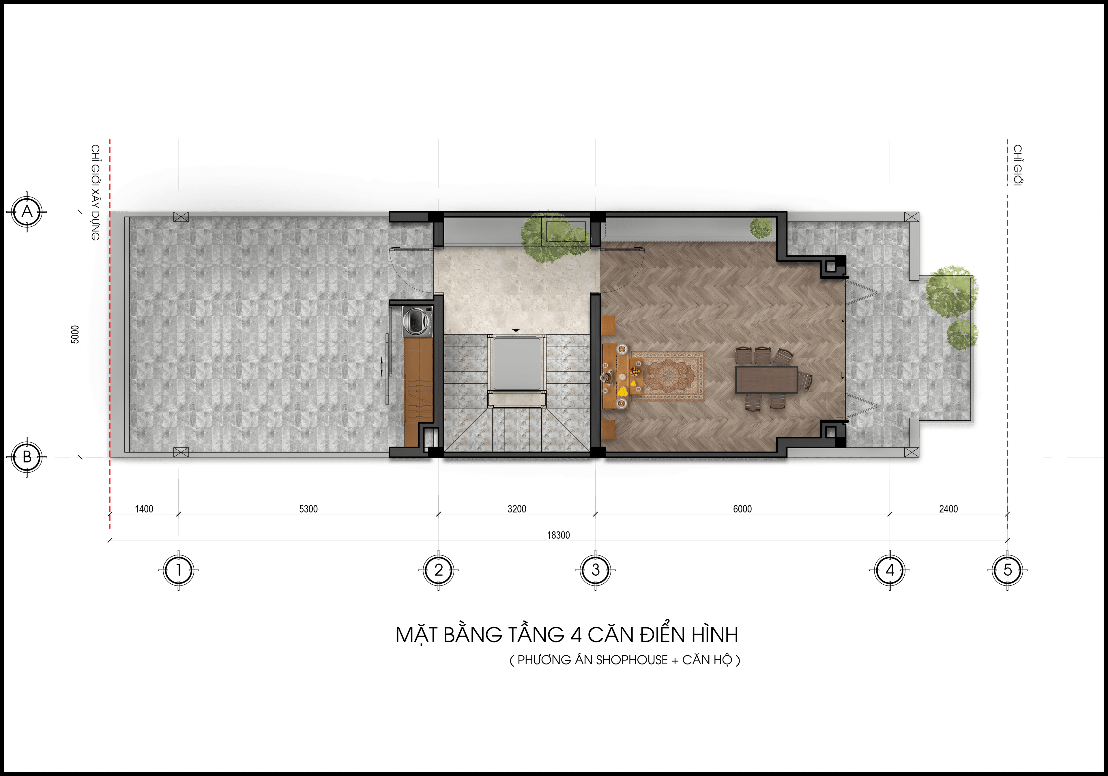 Mặt bằng Shophouse Tang 4