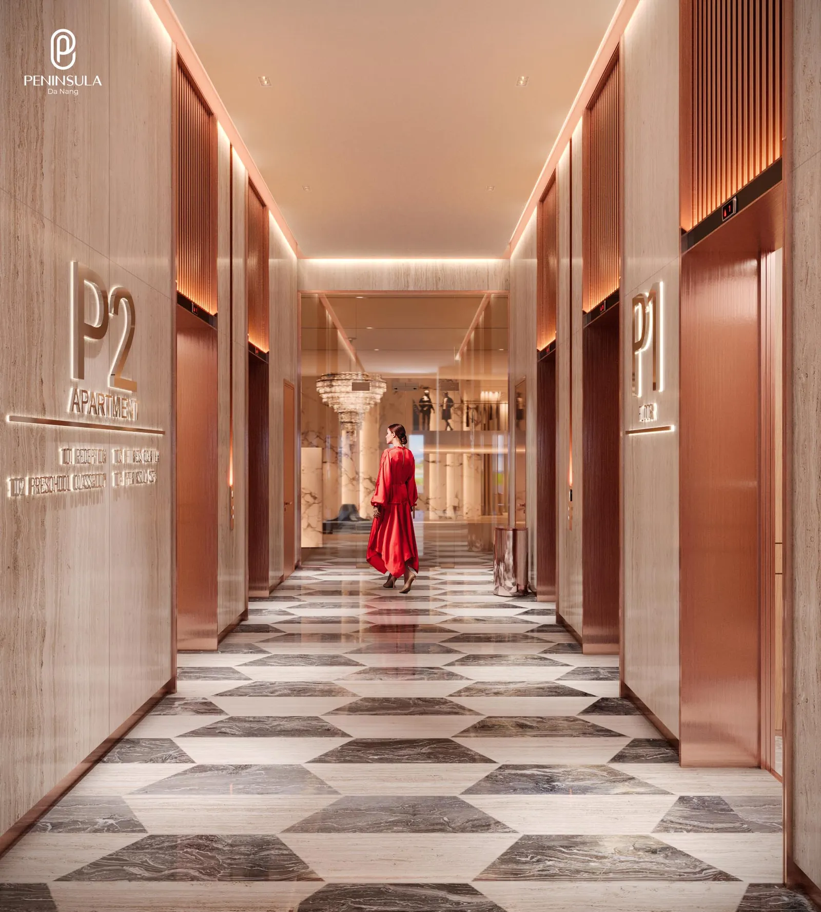 Sảnh thang máy - hành lang căn hộ