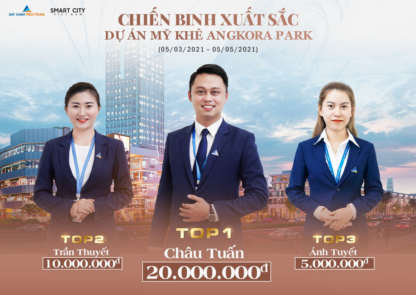 CÔNG BỐ TOP 3 CHƯƠNG TRÌNH THI ĐUA DỰ ÁN MỸ KHÊ ANGKORA PARK