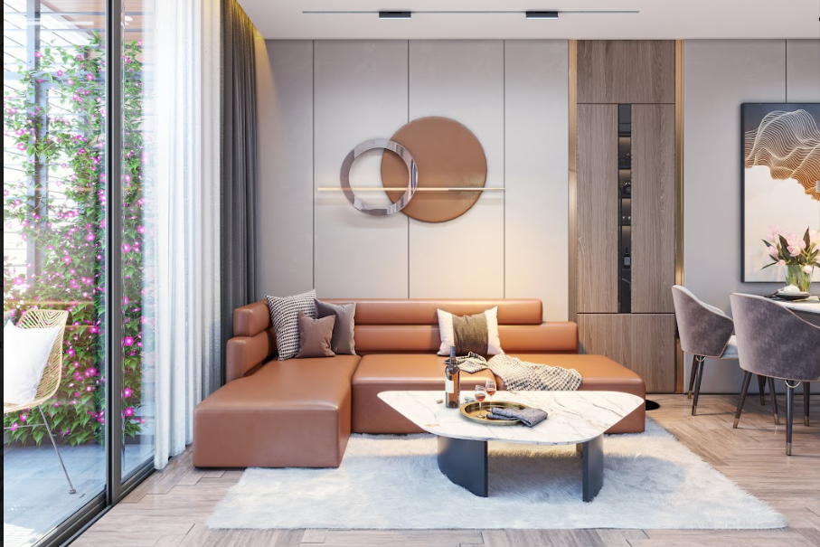 Phòng khách với hệ kính hộp 2 lớp Low – e dày 27,5 mm thương hiệu Eurowindow