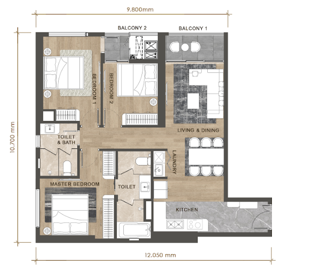 Nét quyến rũ ẩn chứa bên trong căn hộ 3 phòng ngủ dự án Regal Residence Luxury