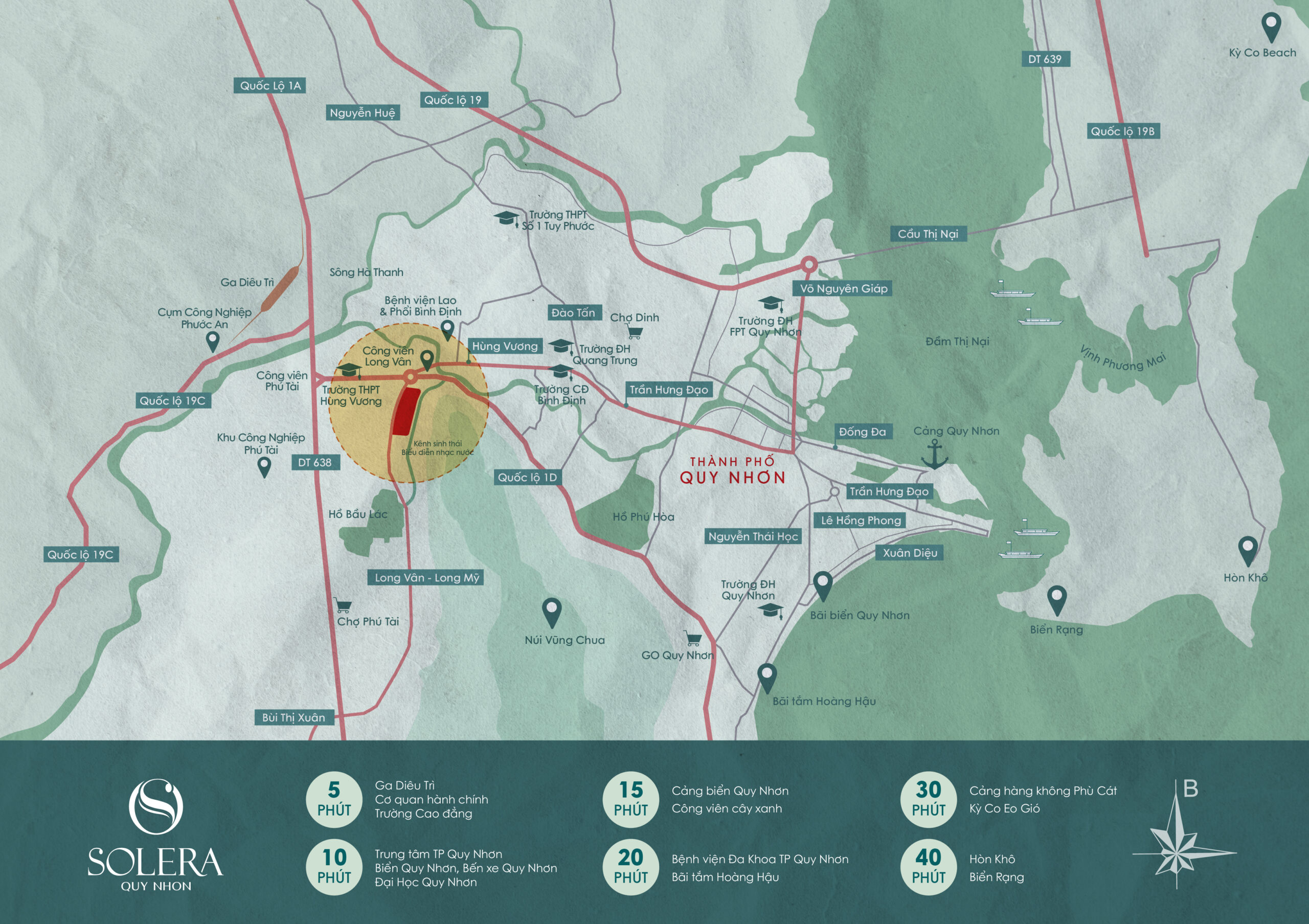 Solera Quy Nhơn thừa hưởng hệ hạ tầng liên vùng hoàn thiện, liền kề các khu công nghiệp, đô thị và trung tâm trí tuệ nhân tạo lớn của miền Trung.