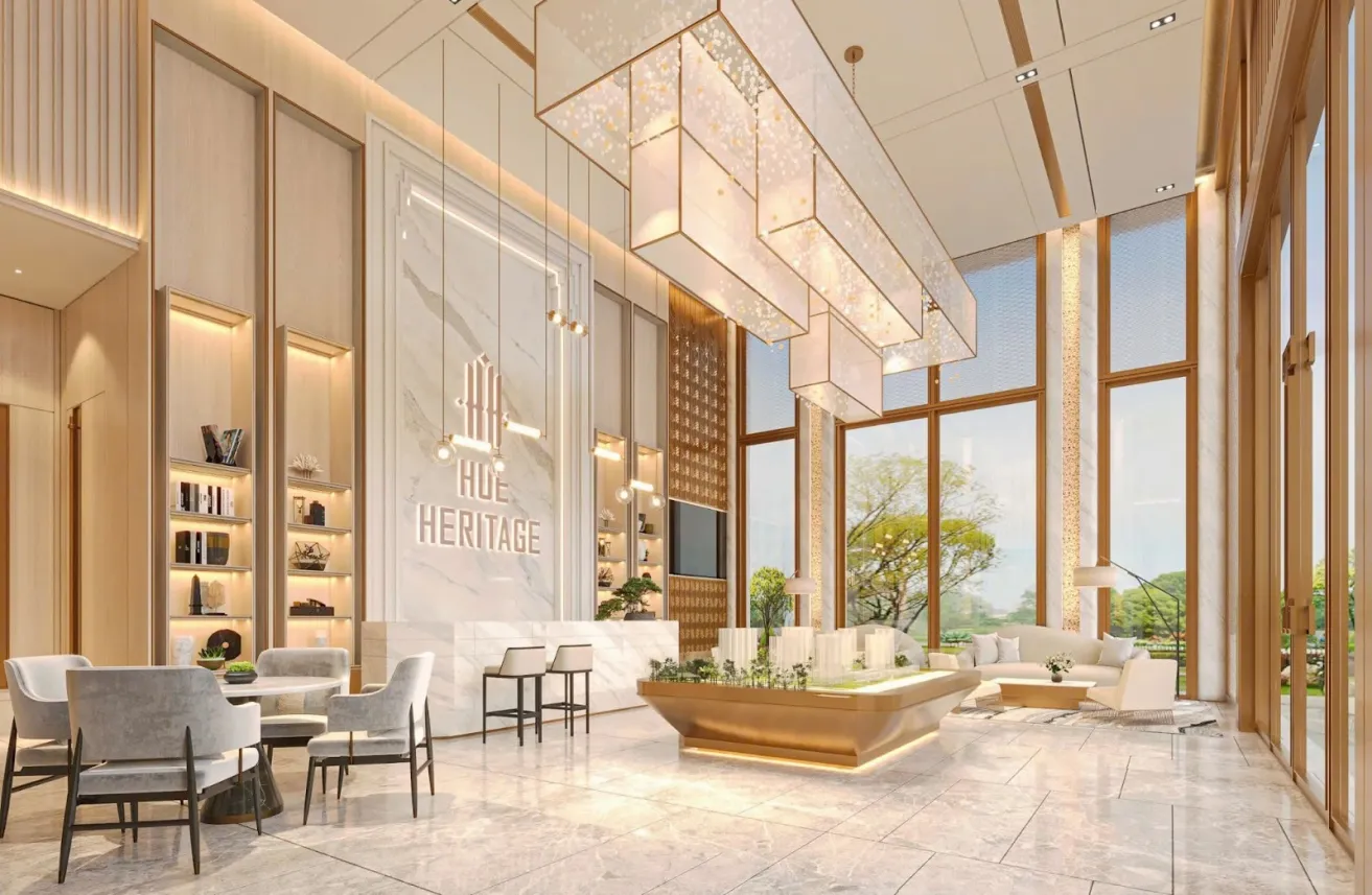 Văn phòng bán hàng dự án Hue Heritage tại trung tâm TP. Huế sẵn sàng đón tiếp khách hàng đến tham quan căn hộ mẫu và trao đổi công việc