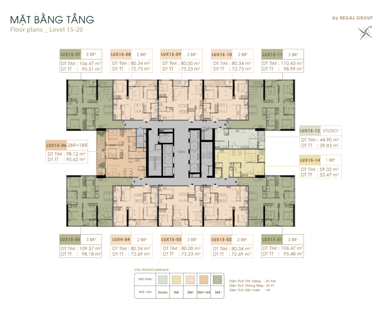 Mặt bằng dự án Regal Residence Luxury